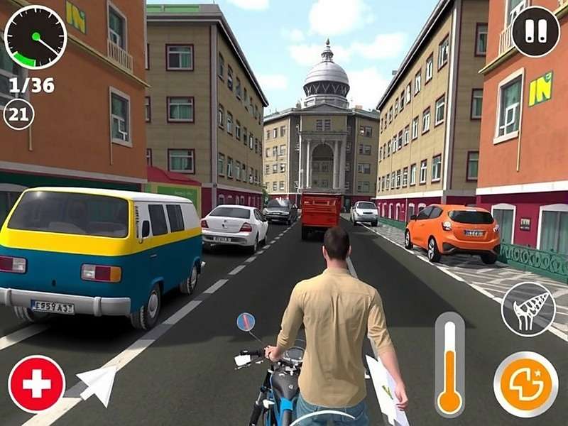 Delivery Ace Gameplay Screenshot showing Indian city delivery scenario