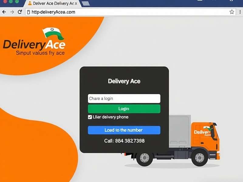 Delivery Ace login screen showing Indian login options including phone number and Google